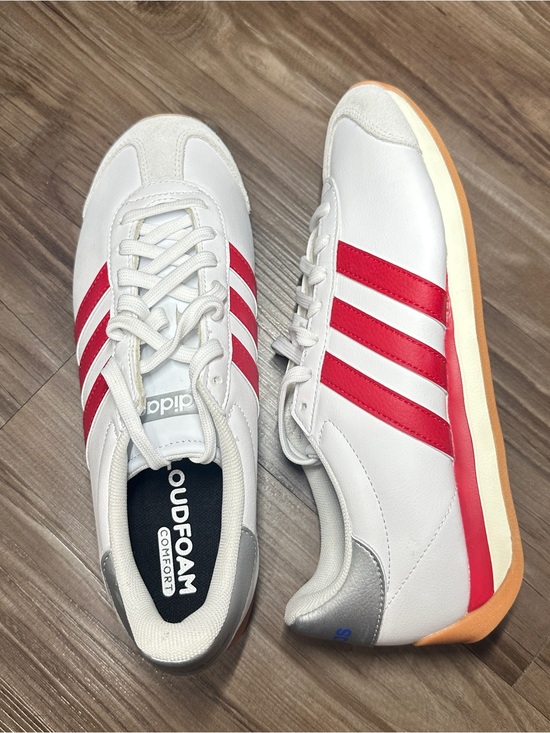 adidas Other - Adidas Men's White with Red Stripes Cloudfoam Comfort Sneaker